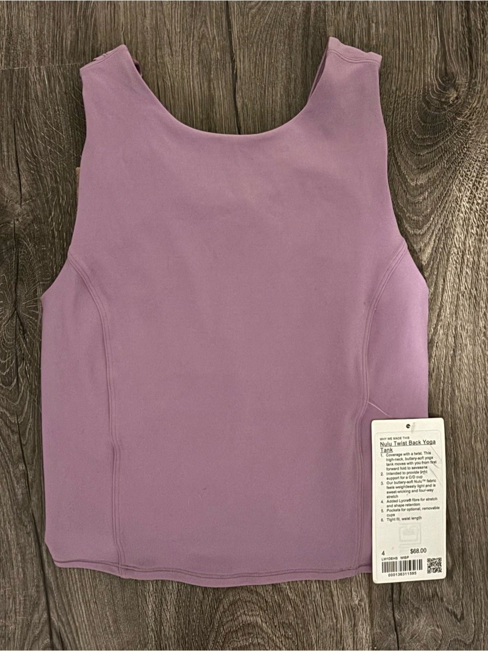 🍋 LuluLemon 🍋 〰️ Nulu Lulu Twist Back Yoga Tank 〰️ Brand New w/ Tags 〰️ Lavender